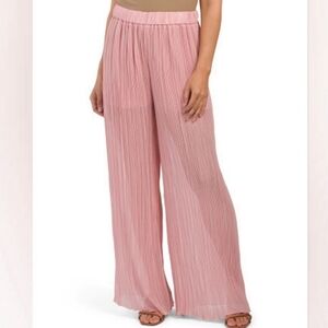 ZARA PINK PLEATED WIDE LEG PANTS